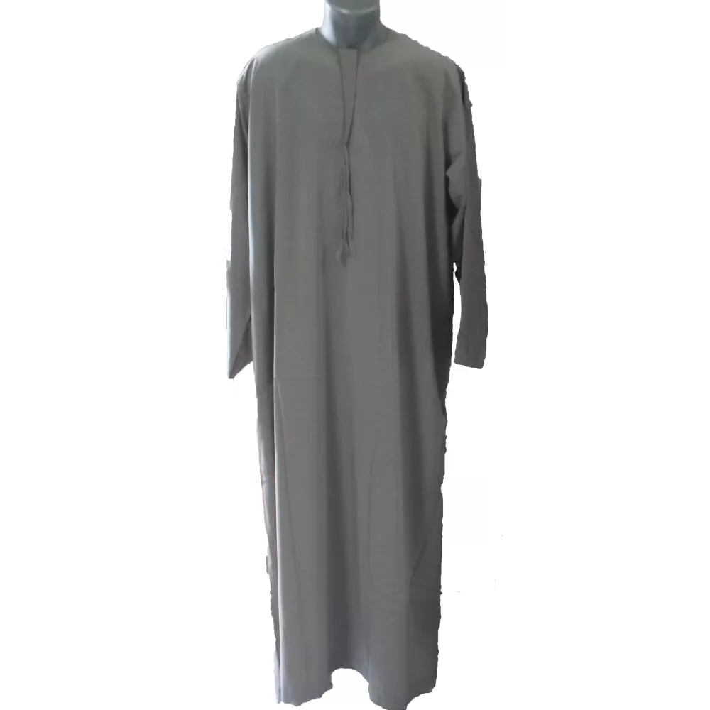 Qamis Ikaf manche longue Gris 