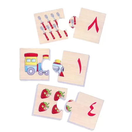 Coffret de 10 puzzles des chiffres arabes en bois