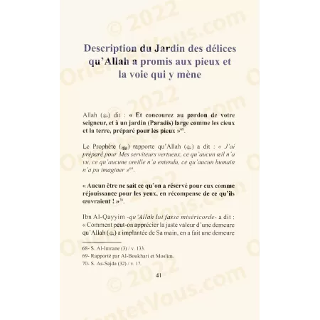 Les voies permettant d'accéder au paradis et d'être préservé du feu de l'enfer
