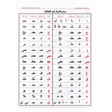 Enseignement de la lecture de l'arabe et du Coran selon la méthode Baghdâdiyyah/معلم القراءة العربية والقرآن