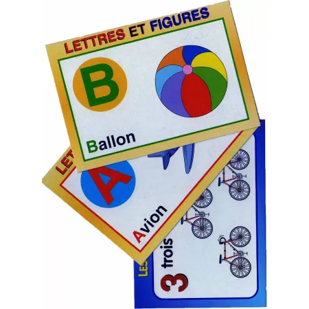 Cartes &eacute;ducatives: Les lettres et les nombres de 1 &agrave; 20