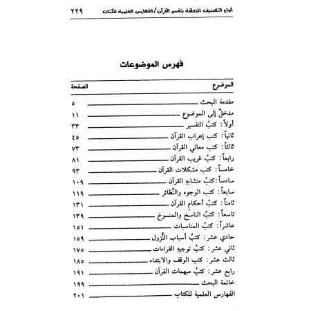 Les catégories d’ouvrages en lien avec l’exégèse du Coran/أنواع التصنيف المتعلقة بتفسير القرآن الكريم