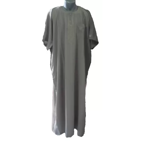 Qamis Ikaf manche courte Gris foncé
